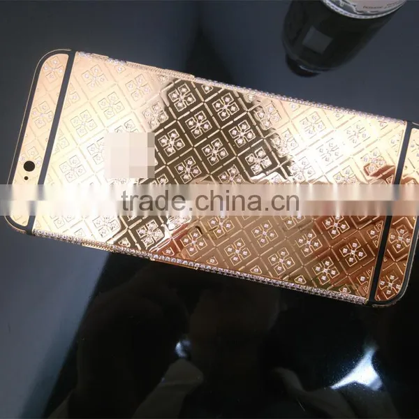 Diamond Housing for IPhone 6 Plus Gold Body Luxury Phone 24ct Gold Back Cover photo-2