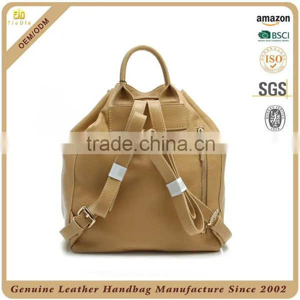 China Supplier Genuine Leather Hands Bags Online Shopping Backpack Women Drawstring Bag photo-3