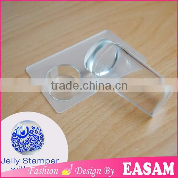Nail Clear Jelly Stamper With Cap 2.8cm Stamper Head Welcome OEM/ODM we Also Have 3.8cm Head