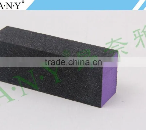 Nail Art Manicure Polishing Cheap Purple Sponge 3 Way Nail Buffer photo-3