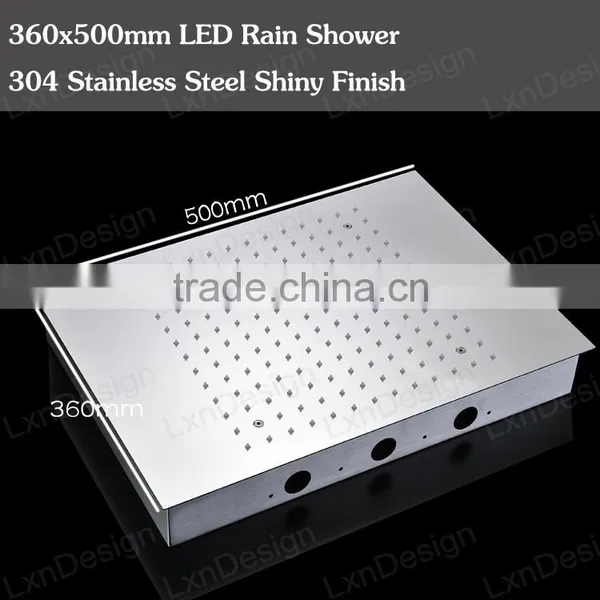 Bath Shower Temperature Control Led Color Change 20 Inch Embeded Ceiling Led Shower With 6 Body Jets photo-4