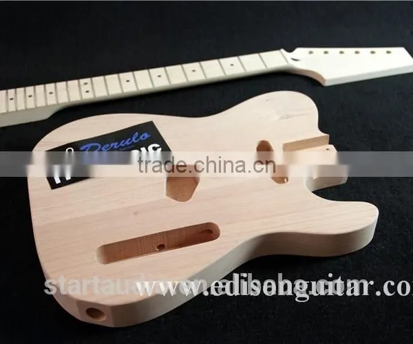 DIY Unfinished Electric Guitar Kits Solid A Level Mahagany Body MX-001 photo-3
