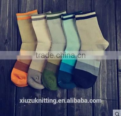 Adult Unisex Pretty Stripes Knitting Combed Cotton Sock photo-2