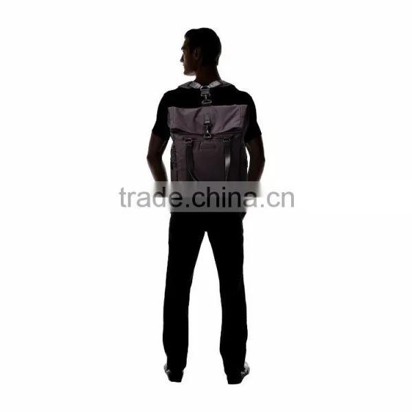 Foldable Nylon Designer Backpack With Leather Trim photo-6