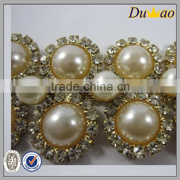 Fashion White Beads Chain Shoe Accessories for Women photo-3