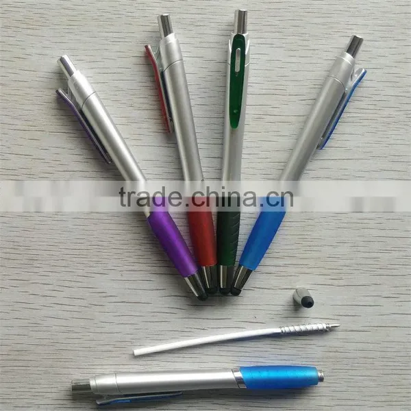 High Demand Export Products Lacquer Silver Barrel 2 in 1 Touch Screen Stylus Pen photo-2