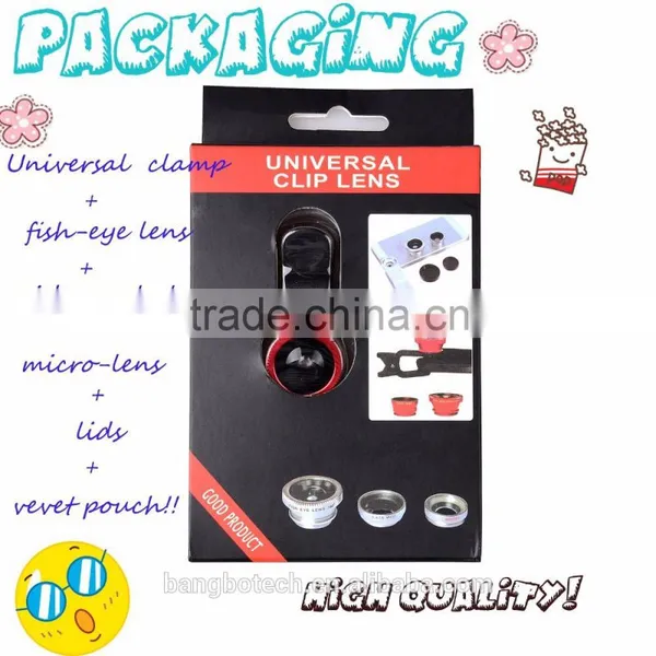 Hot!! 3 in 1 Lens With Clip for Iphone Mobile Phone Table PC Lens Fisheye+marco+wide General Use photo-2
