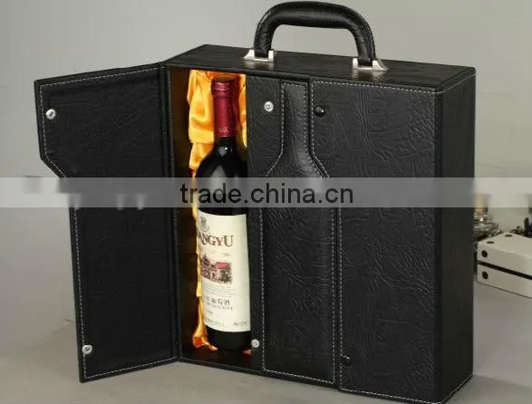 Portable High Quality Leather Wine Box photo-2