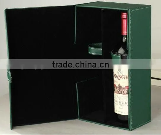 Portable High Quality Leather Wine Box photo-3