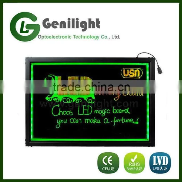 Large Flashing Illuminated Erasable Neon LED Writing Message Menu Sign Board With Control Button photo-5