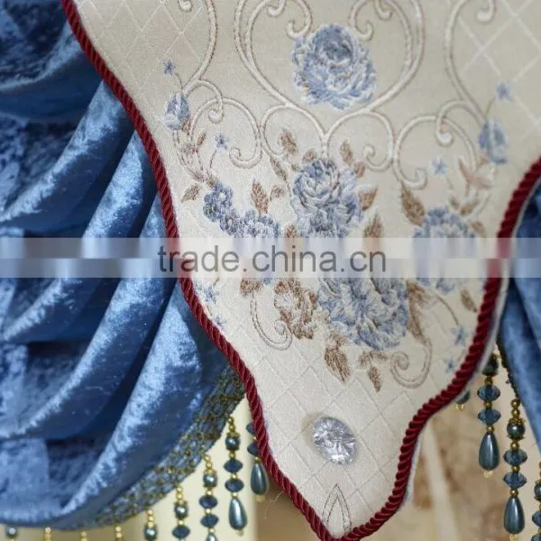 New Curtain Design 2016 !100% Polyester Luxury Jacquard Fabric Valance Macrame Drapery Curtain photo-3