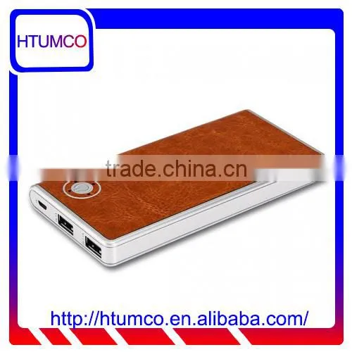 Popular Genuine Leather Power Bank 9000mAh for Smartphone