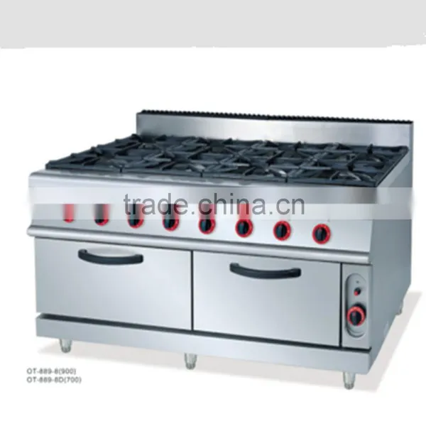 Commercial Stove Gas Burner Range - 6 Burners, Gas Cooking Range With Cabinet