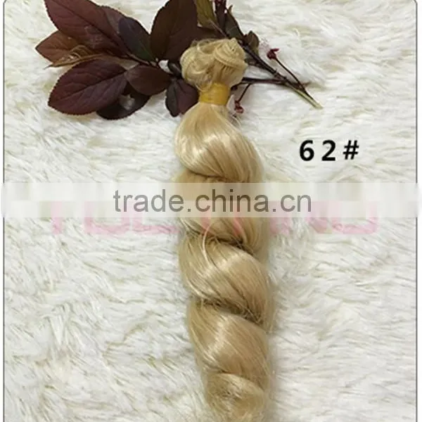 Cheap Heat Resistant Synthetic Blonde Kinky Curly Hair Weft for DIY Doll Hair Wig photo-2