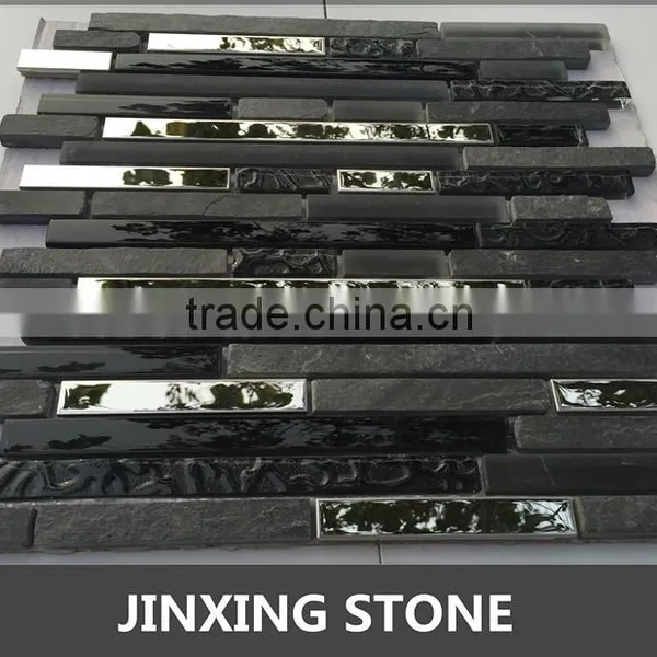 Black Stone Chips and Glass Mosaic