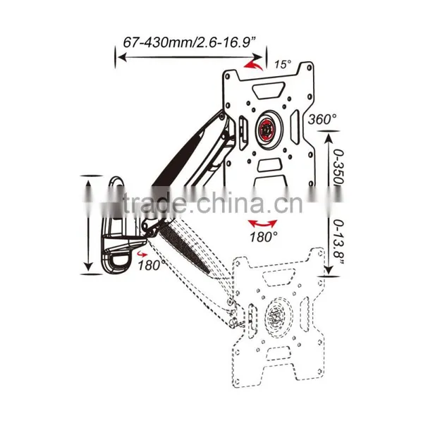 Swivel Wall Stand Arm Computer Monitor Wall Mount photo-4