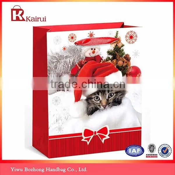 Promotional Christmas Gift Paper Bag With Ribbon Handle photo-2