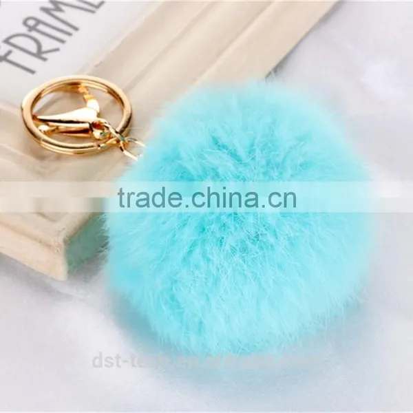 2017 New Trinket Keychain Pompons Rabbit Fur Fluffy Pom Pom Key Chains for Cars Keyrings photo-5