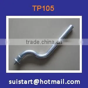 Cranked Mudguard Tube With Round Base Zinc Finish Powder Coated Finish