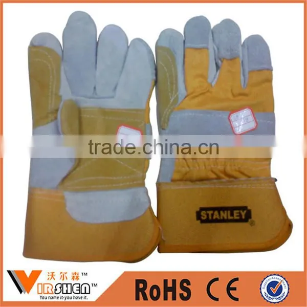 Manufacturers Reinforced Palm Cow Grain Double Palm for Heavy Duty Cheap Leather Work Gloves Indonesia photo-6