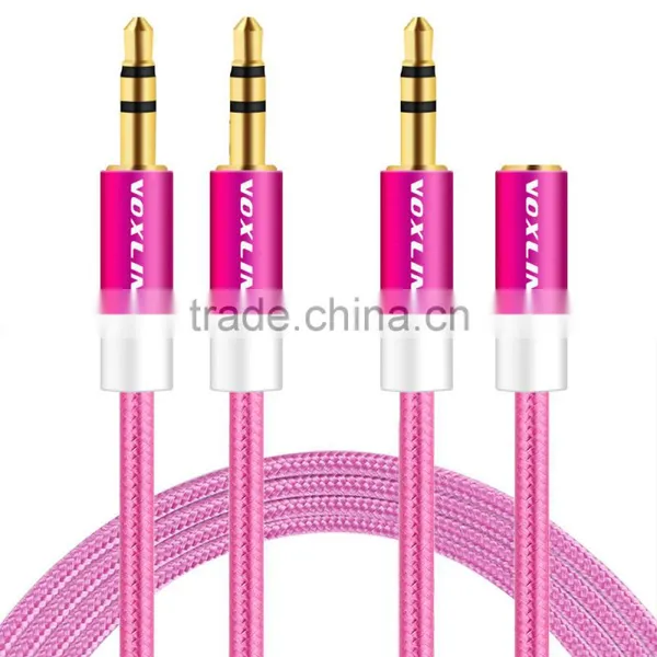 VOXLINK 5m Gold Plated 3.5 mm Jack Aux Stereo Audio Cable Male to Female Aux Extension Cable