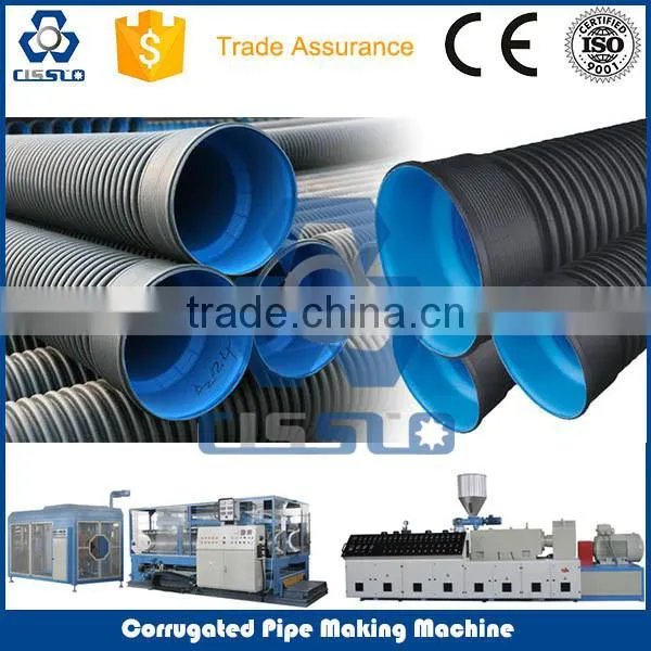 CE STANDARD HIGH PERFORMANCE BIG OUTPUT HDPE PVC DUAL WALL CORRUGATED PIPE EXTRUSION LINE photo-2