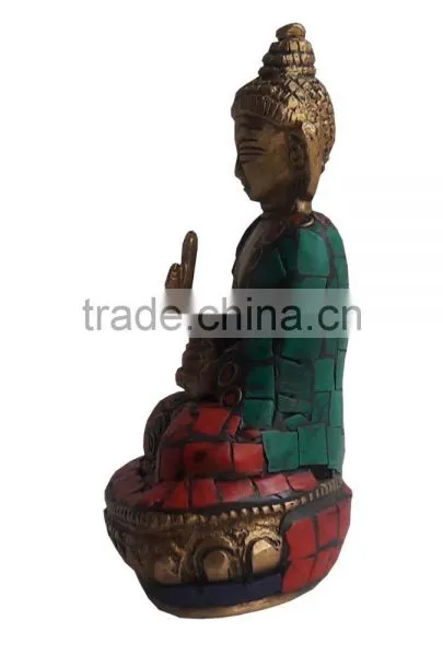 Brass Buddha Statue With Stone Finish photo-3