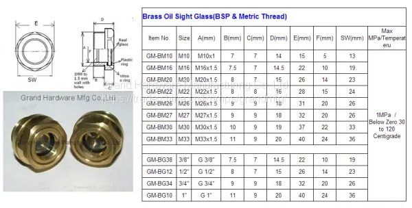 BSP 1/2 ROUND OIL LEVEL SIGHT GLASSES CIRCULAR BRASS SIGHT GLASS photo-3