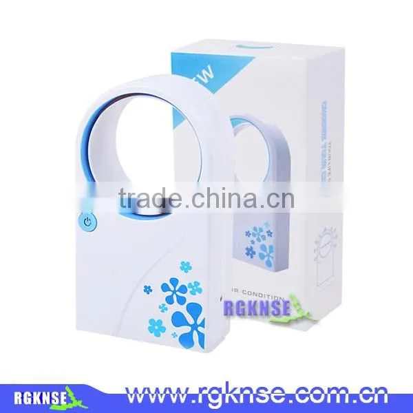 RGKNSE Dual-use Hand Held USB Battery Mini No Leaves Fan Air Conditioning Fan photo-3