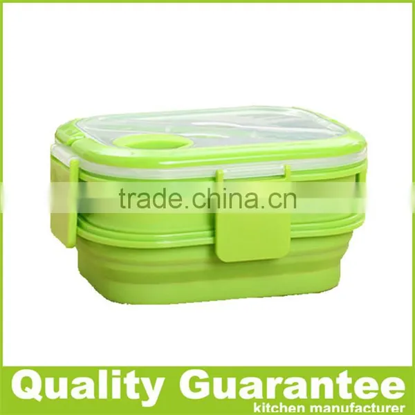 Customized Silicone Bento Box Double-deck Lunch Box Silicone Food Container photo-3