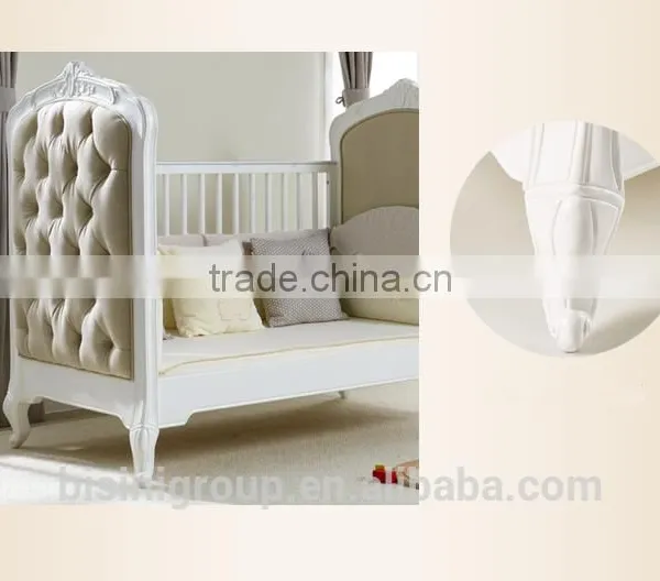 French Style Elegant Portable Baby Bed, Environmental Wooden Baby Crib photo-4