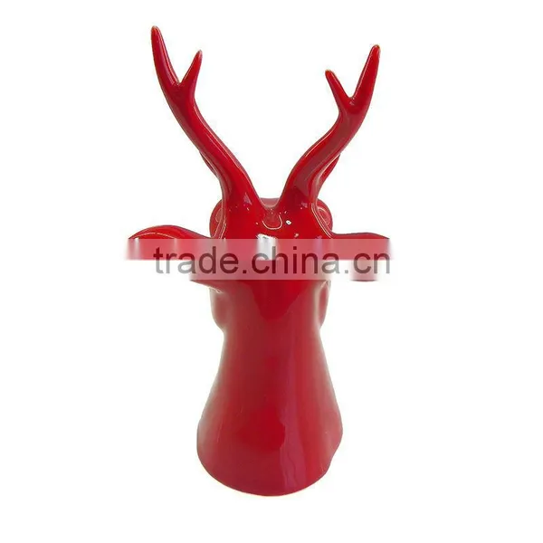 Ceramic Red Deer Head For Home Decor photo-4