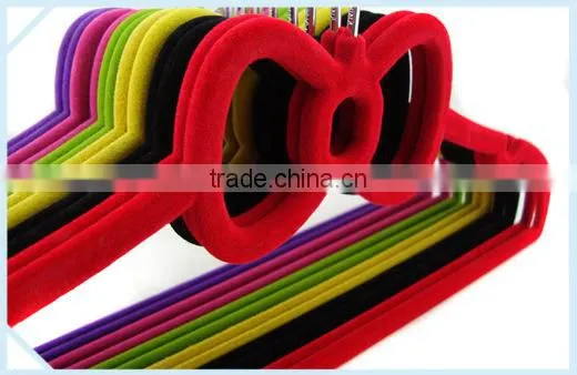 Kids ABS Plastic Velvet Antiskid Hangers Flocking Clothes Hangers With Pulley,ABS,Nylon Villi,Chrome Plated Hook photo-3