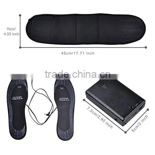 Battery Heated Insoles with Leg Straps Battery Powered for Men Women Foot Warmer