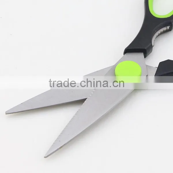 Green Handle Stainless Steel High Quality Multi Kitchen Scissors photo-2