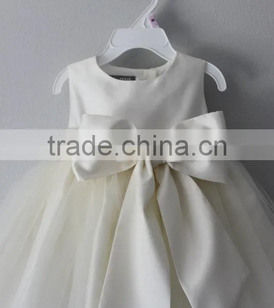 Perfect Special Occasion Flower Kids Girls Dress With Tulle Skirt Girls Tutu Dress Bow At Back Beautiful Model 2016 HSD5838 photo-4