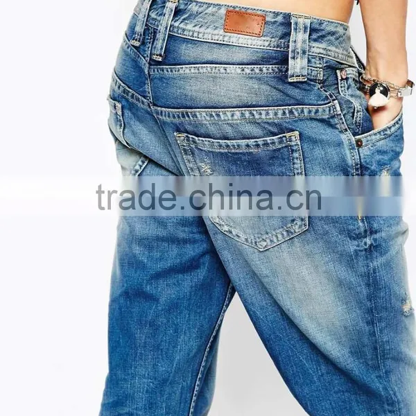 Casual Fashion Wahsed Girls New Model Funky Jeans Wholesale photo-3