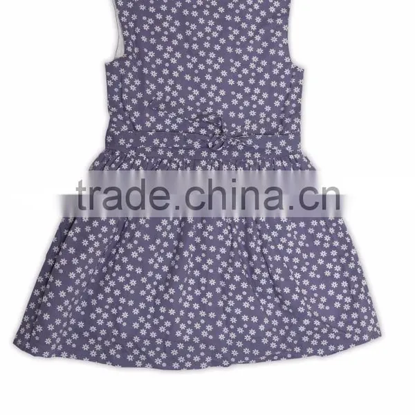 Organic Cotton Floweral Print Girl's Sleeveless Summer Dress photo-4