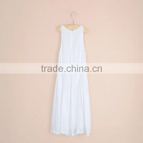 R&H 2016 Sleeveless White Chiffon Georgette Dresses Valentine Dress Kids Casual Frocks photo-3