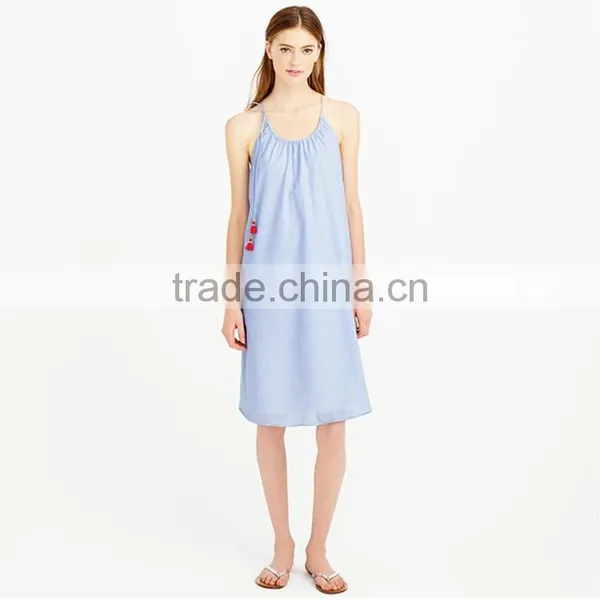 Shoulder Tie Tank Dress Sex Sleepwear for Ladies