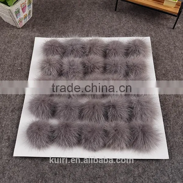 Wholesale New 8 CM Colorful Mink Fur Ball/Rex Rabbit Fur Pom Poms For Key Chain photo-3