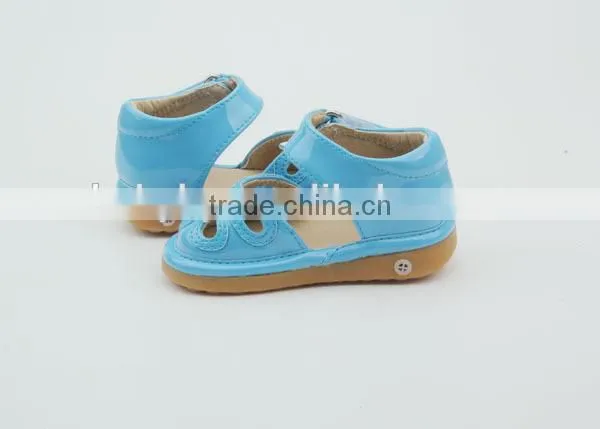 Skidproof Patent PU Leather Lovely Toddler Wholesale Squeaky Shoes photo-3
