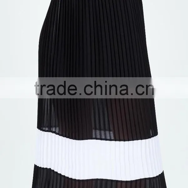 Fashion Pleated Colorblock Midi Skirt/wide Simple Design Skirts 2015 photo-2