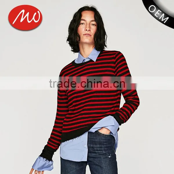 2017 Men Creative Youthful Pullover Stripe Woollen Sweaters for Custom Wholesale