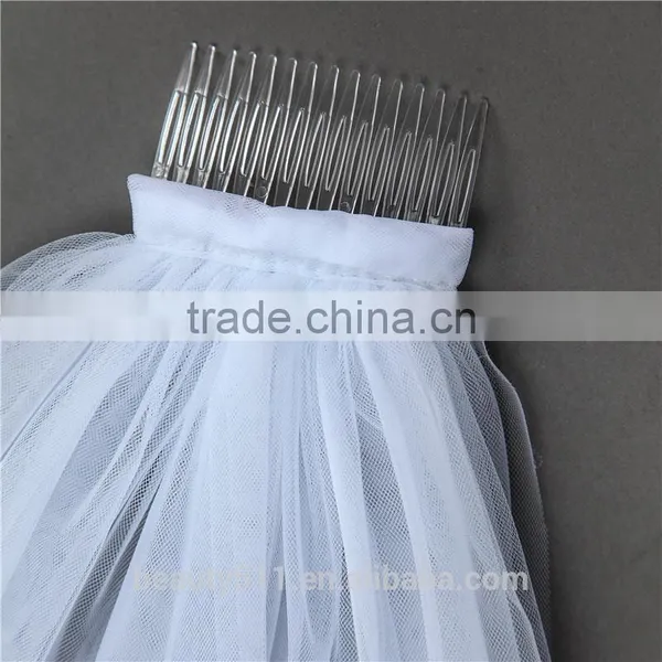 2017 Wholesale Bridal Lace Veils Hot Sale Short Elegant Bridal Wedding Veils Short Tulle Wedding Bridal Veils HL06 photo-4