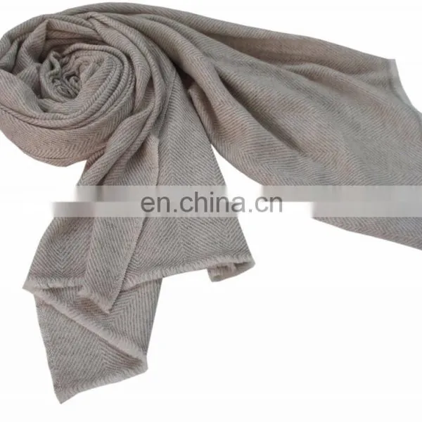 Herringbone Pashmina Wool Shawls 2ply , Scarves photo-2