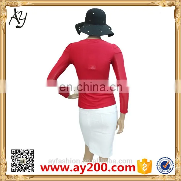 Wholesale New Lace Pattern Shirts Ladies Casual Long Sleeve Plain T-shirts Pictures photo-3