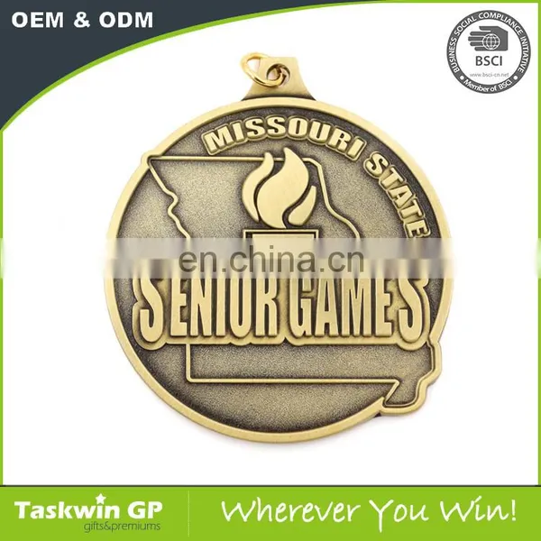 Gold Silver Bronze Senior Game Sports Award Medallion Custom Metal Medals photo-2