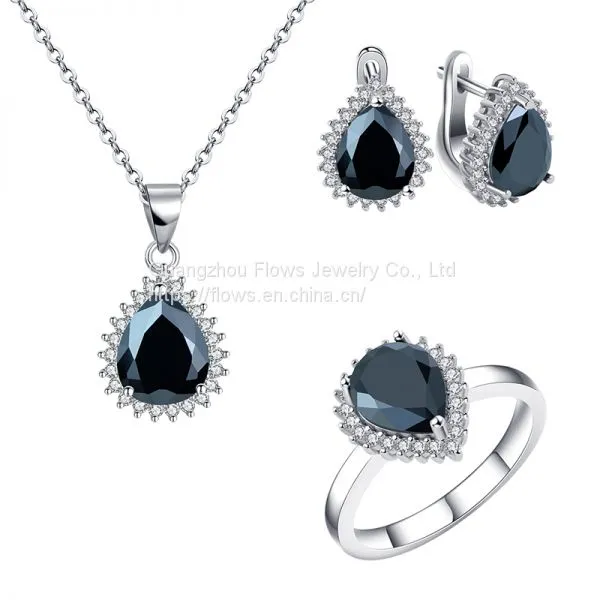 The Platinum Gold Plated 925 Sterling Silver Jewelry Set Inlay Elegant Crystal And Cubic Zircons photo-3