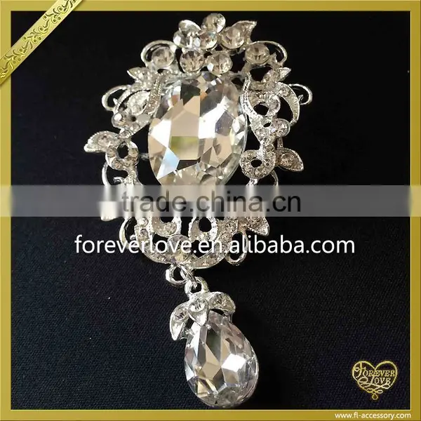 Fashion Female Pearl Pendant Brooch Crystal Brooches Pin FB025 photo-3